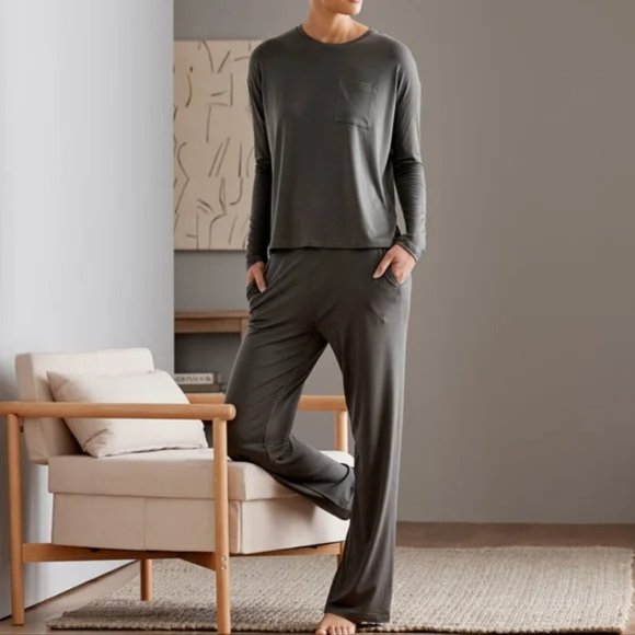 SIJO SoftStretch Classic Pants in Pebble Grey Eucalyptus, Size L - Picture 2 of 10